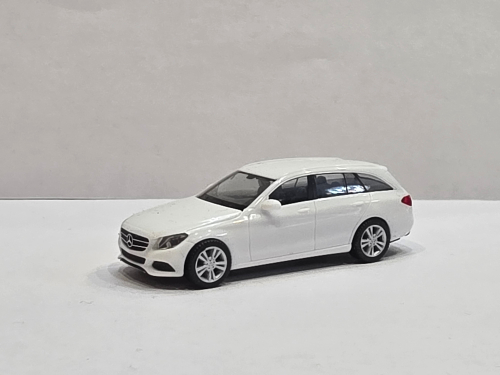 Машинка 1:87 Mercedes-Benz C-Class Estate, белый/краснный
