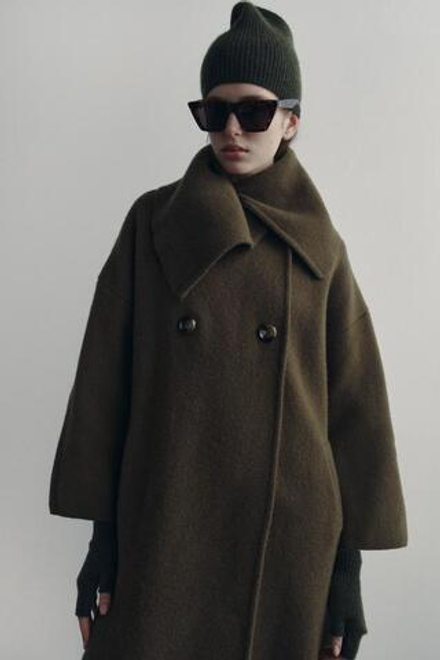 ZARA ШАПКА БИНИ В РУБЧИК, ЗЕЛЕНЫЙ