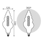 Лампа Gauss LED Filament TL120 6W Е27 200lm 2400К  gray flexible 166802008