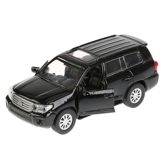 Машина металл TOYOTA LAND CRUISER длина 12,5 см, двери, инерц, черный, кор. Технопарк
