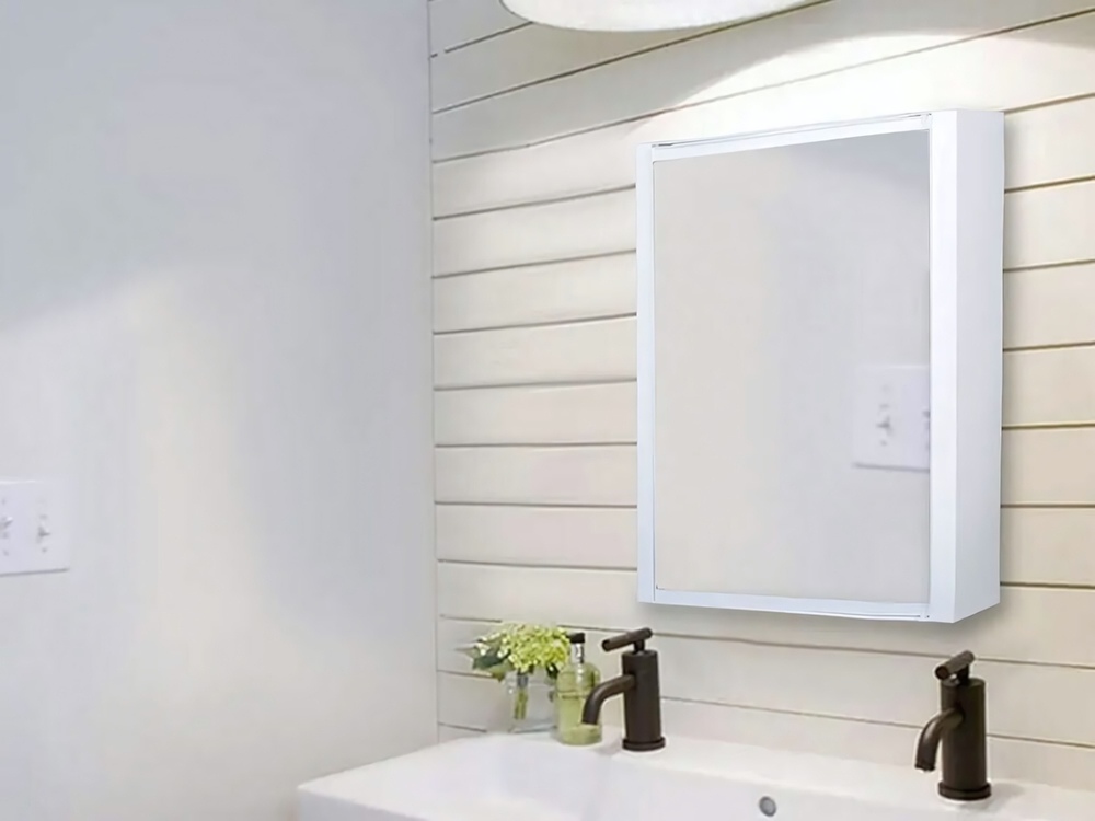 Шкафчик зеркальный "Hilton", снежно-белый