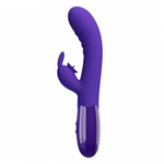 Вибратор-кролик с стимулятором клитора Cerberus-Youth, 20,6 см, синий