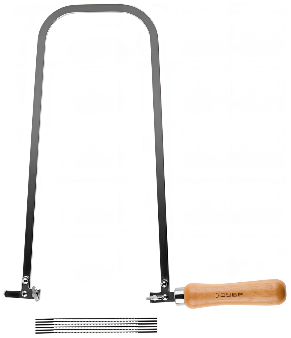 ЗУБР 130 х 300 мм, ручной лобзик, 6 полотен (15270-H7), с деревянной рукояткой