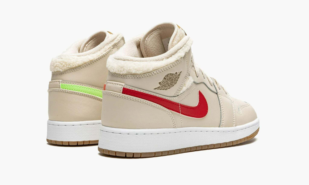 Air Jordan 1 Mid GS "Fleece Pearl White"