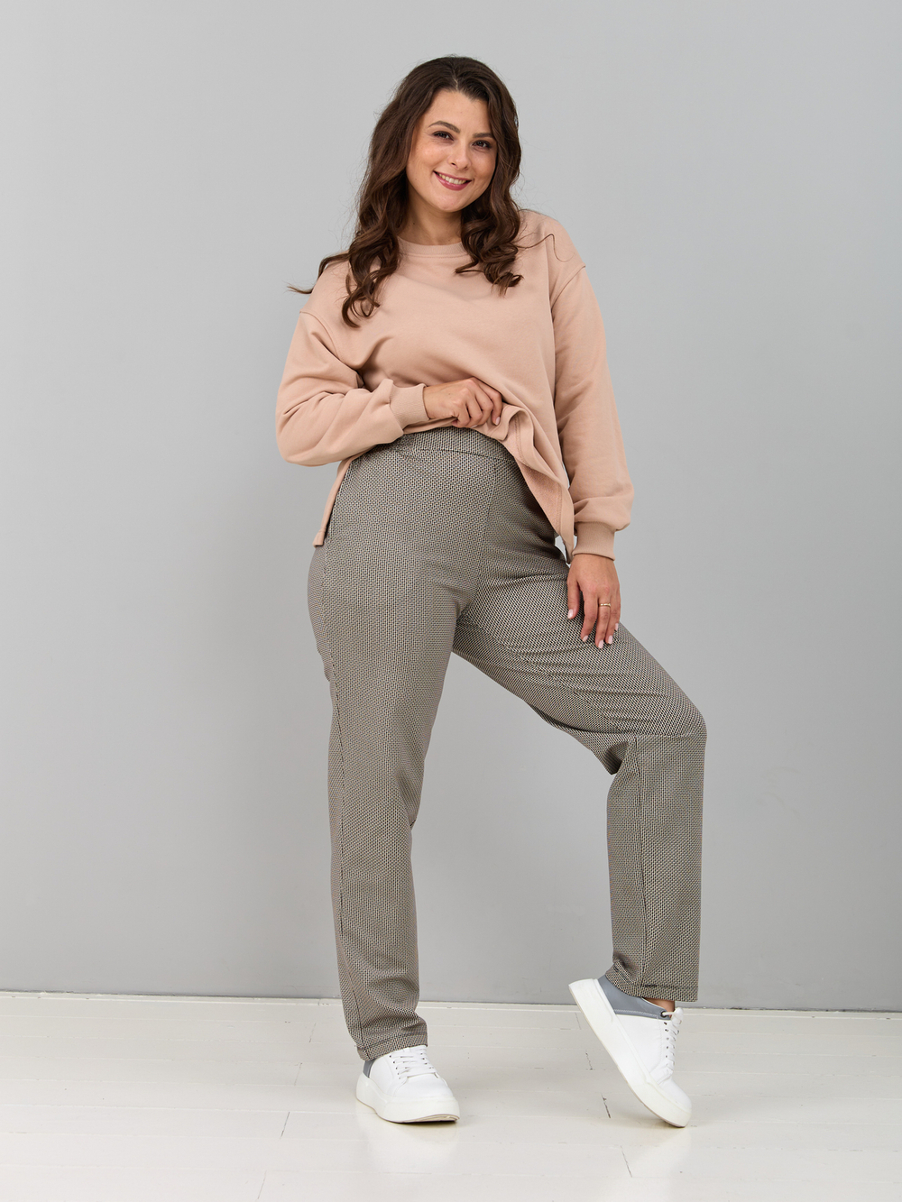 Брюки Б-032/гусинаялапка-коричневая