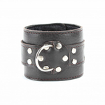 Коричневые кожаные наручники на металлической цепочке (Цвет: коричневый)