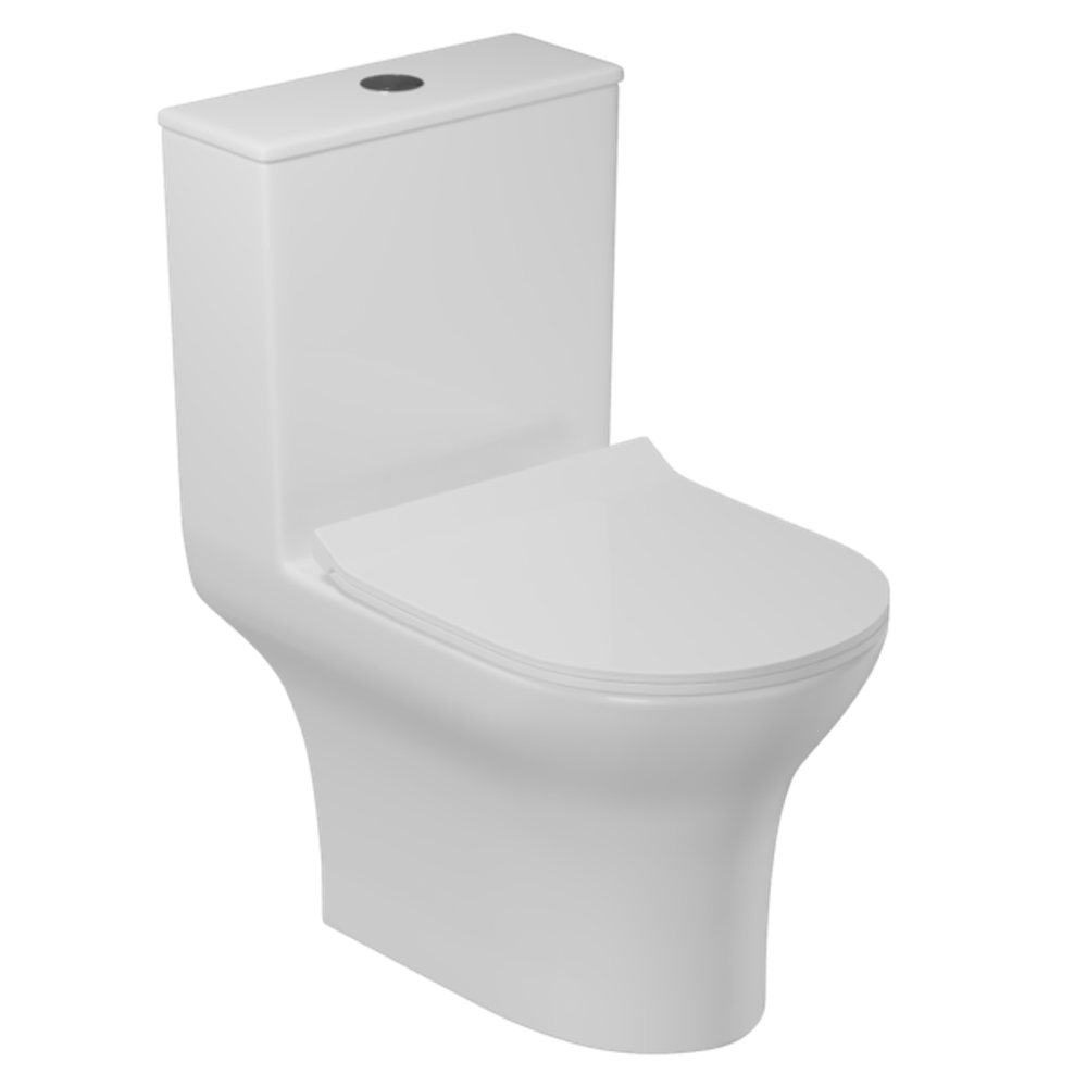 Унитаз-моноблок безободковый WAVE STAR, гор,ниж,2-кн.арм,сид.дюро,м/л,быстр,БЕЛЫЙ глянец NEW