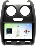 Магнитола для Renault Duster 1 2015-2020, Lada Largus 2021+ (без мультируля, рамка большая матовая) - Teyes CC4L монитор 9" IPS на Android 14, Snapdragon 662, CarPlay, 4G SIM-слот
