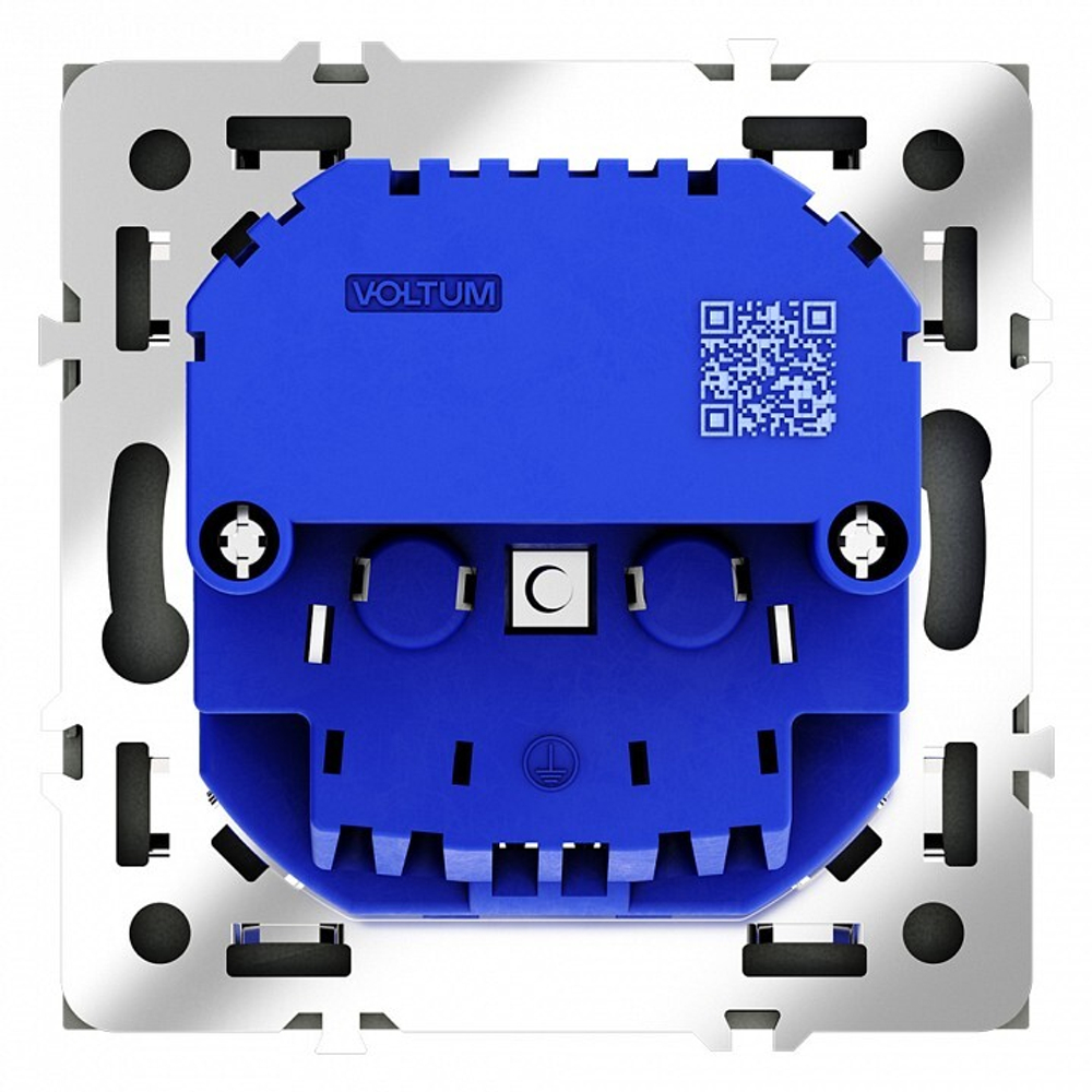 Розетка с заземлением и со шторкой и 2хUSB type A и C, без рамки Voltum S70 VLS040507