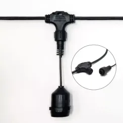 Белт-Лайт UNIBELT 5 м., провод черный Каучук, шаг 100 см., 5 подвесных патронов, IP65, LTC (UBL5m/5L-1)