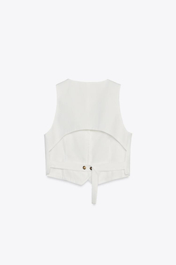 ZARA ЖИЛЕТ CUT OUT, ЭКРЮ