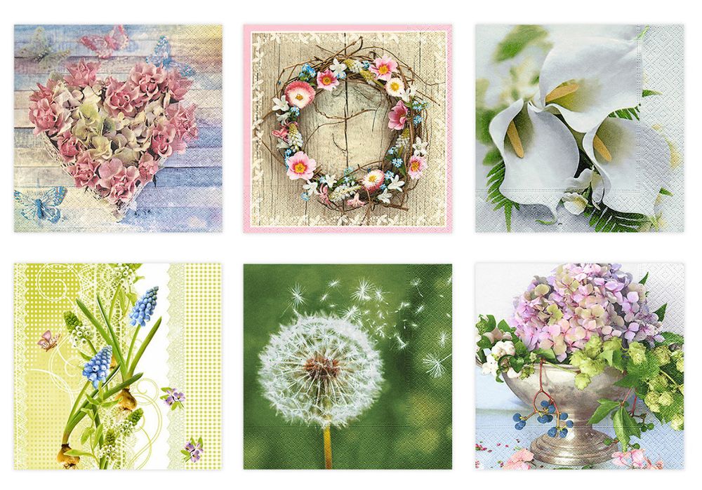 Салфетка для декупажа Цветочное очарование 33*33 см 6 шт. SDP №0823-02 (117005359014)