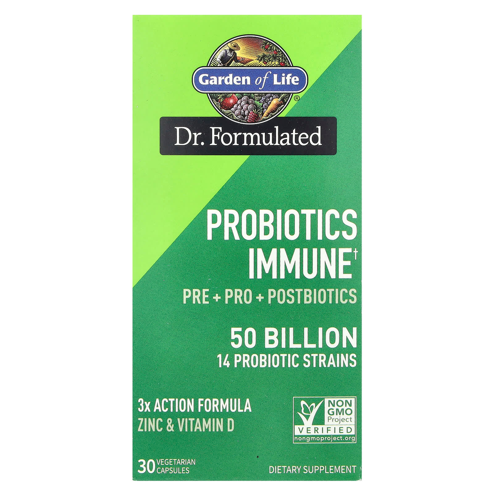 Garden of Life, Probiotics Immune, 30 вегетарианских капсул