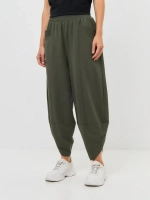 Брюки бананы трикотажные хаки