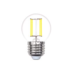 LED-G45-6W-4000K-E27-CL-SLF Лампа светодиодная. Форма шар. прозрачная. Белый свет 4000K. ТМ Volpe