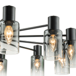 Светильник на штанге 12x40Вт, E14, металл/стекло, черный/хром