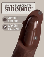 Коричневый фаллоимитатор 8  Silicone Dual Density Cock - 22,8 см.