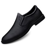 AUSFAMDS Casual Leather Shoes Men"s Low top Black