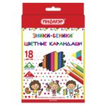 Карандаши цветные ПИФАГОР "ЭНИКИ-БЕНИКИ", 18 цветов, классические заточенные, 181347