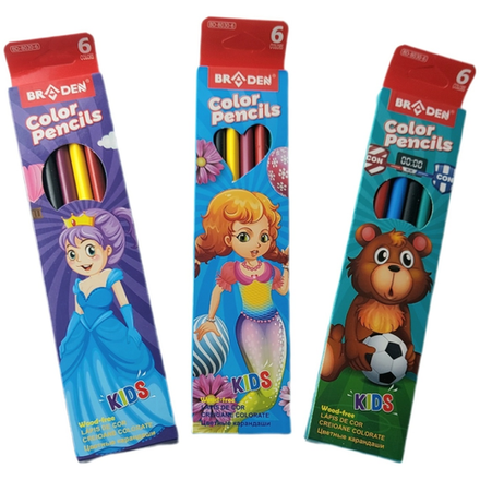 Цветные карандаши Braden Kids 6 цветов