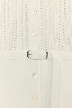 ZARA КАРДИГАН АЖУРНОЙ ВЯЗКИ С РЕМНЕМ, ЭКРЮ