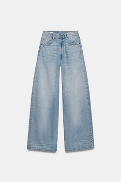 ZARA ДЖИНСЫ TRF EXTRA WIDE LEG С ВЫСОКОЙ ПОСАДКОЙ, ПАСТЕЛЬНО-СИНИЙ