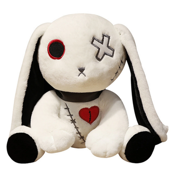 Мягкая игрушка Мрачный кролик, Gloomy rabbit, белый, 25 см