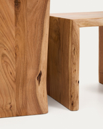 Комплект из 2-х столиков Lomiri из массива акации с выбеленной отделкой 50 x 42 см/34 x 42