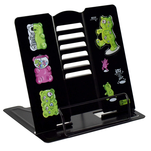 Подставка для книг и учебников, 19х20х15.5 см, окрашенный чёрный металл, УФ-печать, стикер с полноцветной запечаткой