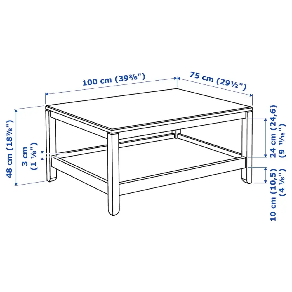 Журнальный стол - HAVSTA  IKEA/ ХАВСТА ИКЕА, 100х48х75 см, белый