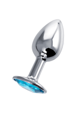 Анальная втулка с кристаллом Small голубой 7 см