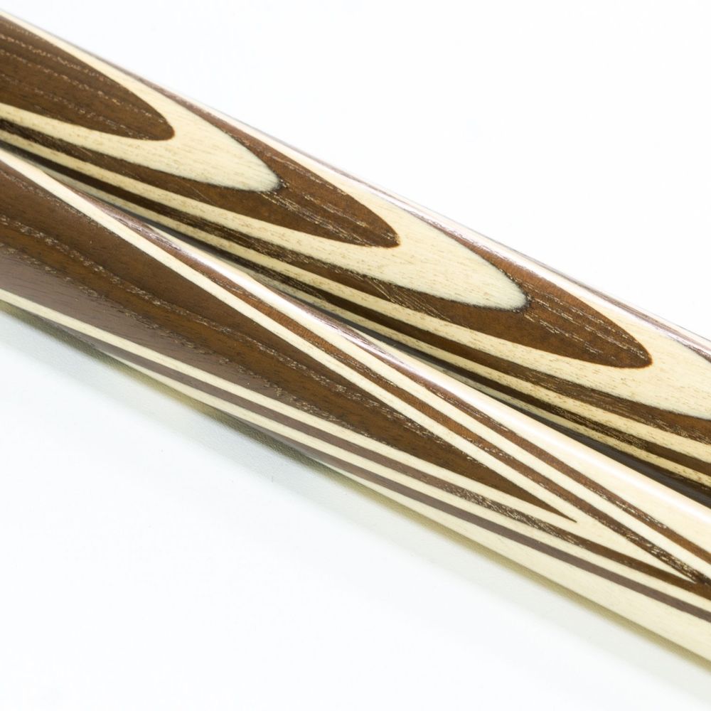 Кий для русского бильярда 2-pc "Классика" (термограб, светло-коричневый, белый) 13 запилов