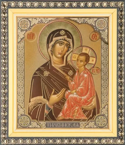 Икона БМ "Тихвинская" 10х12 в раме 13х15