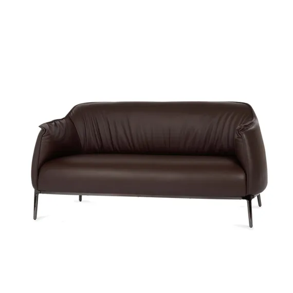 Двухместный диван Gun 150 см, тёмно-коричневая натуральная кожа