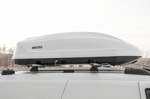 Автобокс на крышу автомобиля "Turino 1" двусторонее открывание (белый) / PT-Group