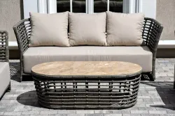 "Валенсия" лаунж-зона из искусственного ротанга, цвет серый