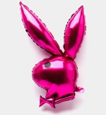 Фольгированный шар-фигура «Заяц» розово-черный, 98 см