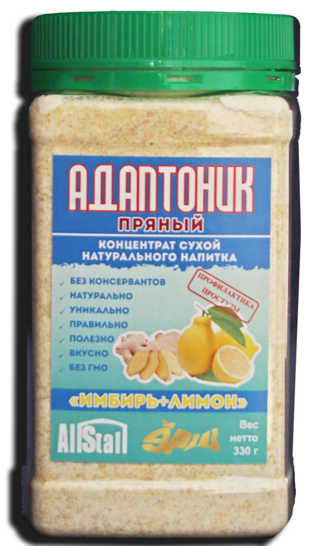 Адаптоник ПРЯНЫЙ Имбирь+Лимон в ПЭТ-банке 330 г