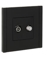 FORTE&PIANO Розетка двойная TV+SAT FP138 черный IEK