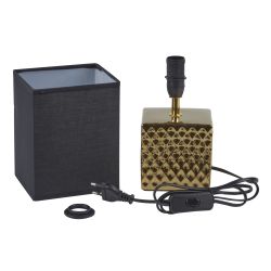 UML-B306 E14 GOLD-BLACK Светильник настольный декоративный под лампу Е14. 40W. Механический выключатель. Золотой-Черный. ТМ Uniel