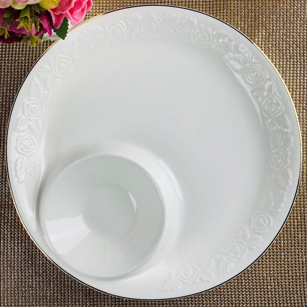 Lenardi 109-168 Менажница 29,5см БЕЛАЯ РОЗА в под.уп.(х8)Фарфор