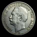 3 марки 1910 г. Германская империя (Баден) серебро