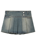 Юбка Low-waist Unblalnce Denim Pleats Mini