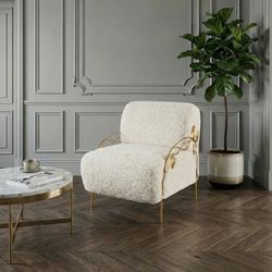 Кресло Нимфея Молоко Бронза