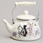 Чайник 2,6л эмаль "Lavander cats"
