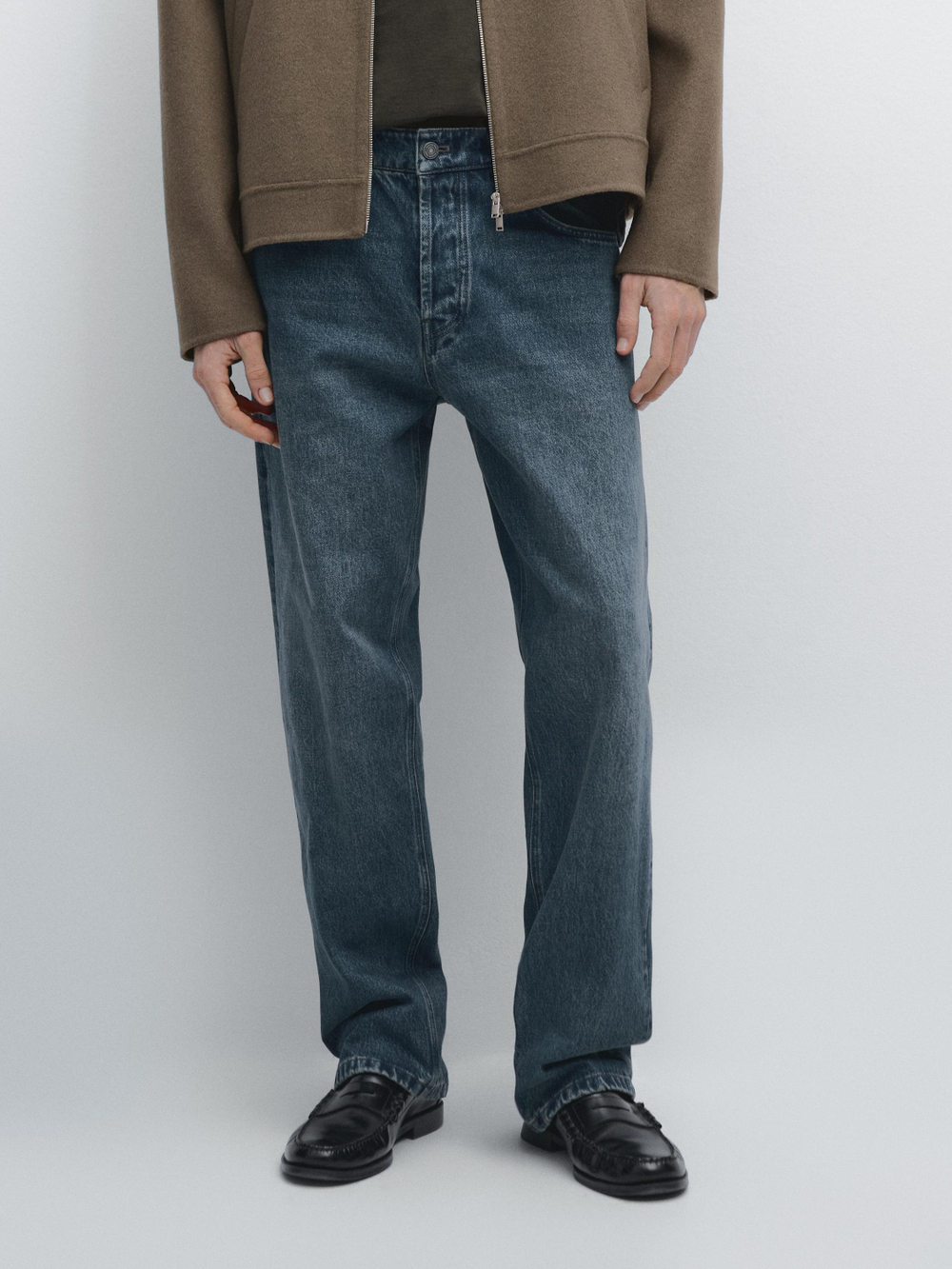 Massimo Dutti Джинсы широкого кроя, средне-синий