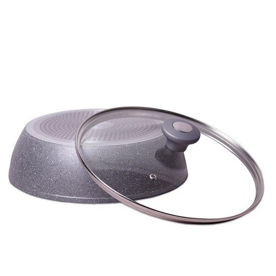 Сотейник 26 см. из алюминия с крышкой Kamille KM-4276GR с мраморным покрытием