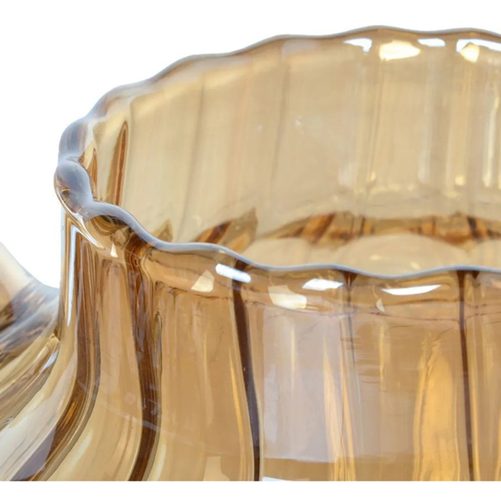 Чайник заварочный стеклянный 1л «Дафна» золотой