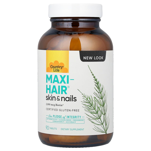 Country Life, Maxi-Hair® Skin & Nails, 90 таблеток