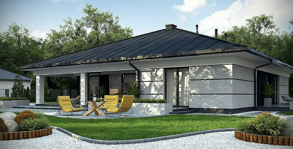 Проект одноэтажного Дома Современный 186 кв. м К-31